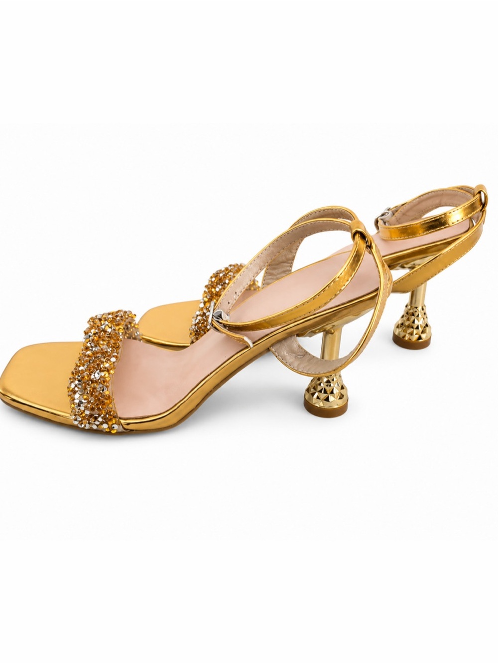 Gold Rhinestone Heels - Picture 2 of 3